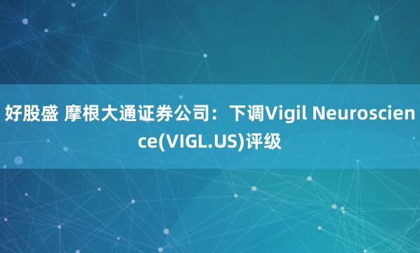 好股盛 摩根大通证券公司：下调Vigil Neuroscience(VIGL.US)评级