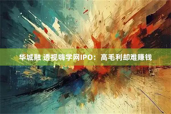 华城融 透视嗨学网IPO：高毛利却难赚钱
