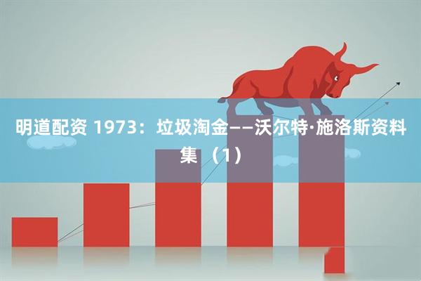明道配资 1973：垃圾淘金——沃尔特·施洛斯资料集 （1）