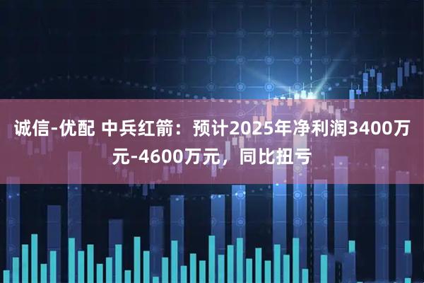 诚信-优配 中兵红箭：预计2025年净利润3400万元-4600万元，同比扭亏